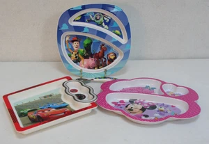 Lot of 3 Learning Curve Disney Character Divided Dinner Plates for Kids BPA Free - Picture 1 of 5