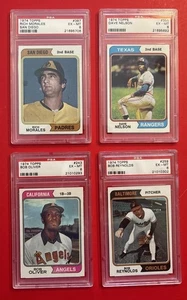 Lot Set of 4 1974 Topps PSA 6 Graded Baseball Cards Vtg Bob Oliver Reynolds - Picture 1 of 6