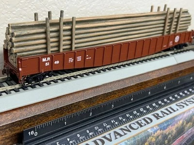 MISSOURI PACIFIC - 65 ft DROP END MILL GONDOLA w/ RESIN POLE LOAD HO SCALE NEW - Image 1 of 4