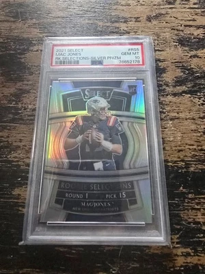 2021 Mac Jones select rookie selection silver prizm rc psa 10 - Image 1 of 2