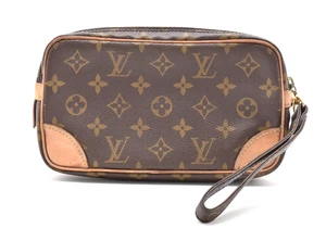 LOUIS VUITTON [Rank AB] Monogram Marly Dragonne PM Clutch Bag Purse LV M51827 - Picture 1 of 12
