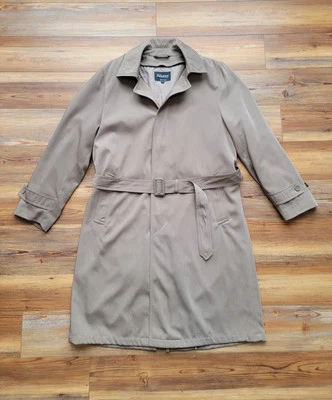 Gabardina AFAZZY New York Para Hombres Forrada Larga Poliéster Microfibra Tostada Talla 40 Foto 1 de 4