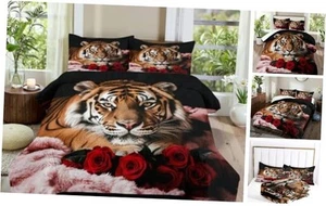 Tiger Comforter Set Twin Size Wildlife Bedding Twin(68" x 90") Tiger Cxm2960 - Picture 1 of 8