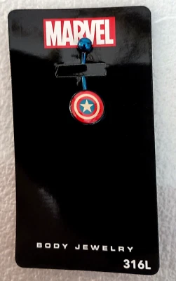 Anillo ombligo Marvel Capitán América joyería corporal perforada nuevo como nuevo en caja Foto 1 de 4