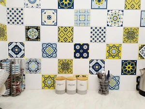 Fliesenaufkleber Mosaik wasserdicht Azulejo Transfers 200 mm x 200 mm, 8 x 8 Zoll GT04 - Bild 1 von 2