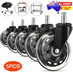 5x Rollerblade Office Chair Wheels Replacement 3" Rolling Casters For All Floors - Picture 1 of 10
