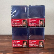 100 (4 Packs of 25) Ultra PRO 3" x 4" Regular Toploaders (up to 35pt) Toploader