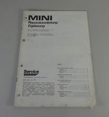 Nachtrag-Werkstatthandbuch Austin Mini City E + Hle + Verto Embrague '1982 - Imagen 1 de 4