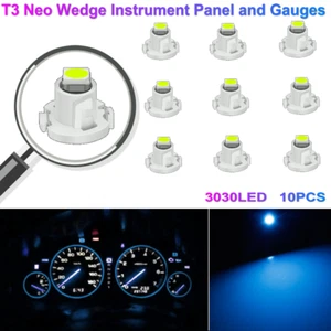 10x Ice Blue T3 Neo Wedge 3030 LED Dash A/C Climate Control HVAC Light Bulb 12V - Bild 1 von 10