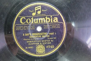 Clapham & Dwyer - COLUMBIA 4745 - A Day's Broadcasting Part 1 & 2 - Picture 1 of 2