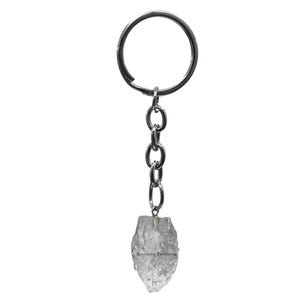 Llavero de cuarzo transparente grado A cristal crudo soporte para llaves - Imagen 1 de 8