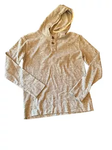 Crewcuts Boys Size 14 Gray Hooded Henley Long-Sleeve Shirt 100% Cotton - Picture 1 of 5