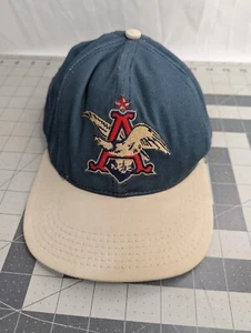 Anheuser Busch Eagle Logo Snapback Hat Blue Tan USA - Picture 1 of 8