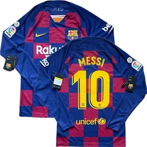 2019/20 Barcelona Home Jersey #10 Messi Small Nike Long Sleeve Laliga Patch NEW - Picture 1 of 19