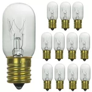 12Pack T7 Filament Clear Tubular Light, 15W, 2600K, 90LM, E17, 120V - Picture 1 of 2