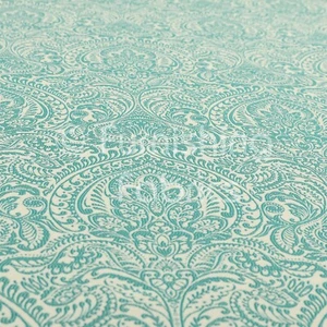 Lightweight Chenille Damask Floral Pattern Teal Colour Upholstery Curtain Fabric - Picture 1 of 5