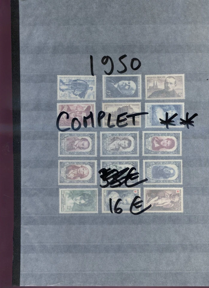 210624 ANNEE  1950     COMPLETE TOUS LES TIMBRES SONT LUXES** GOMME ORIGINALE - Photo 1/1