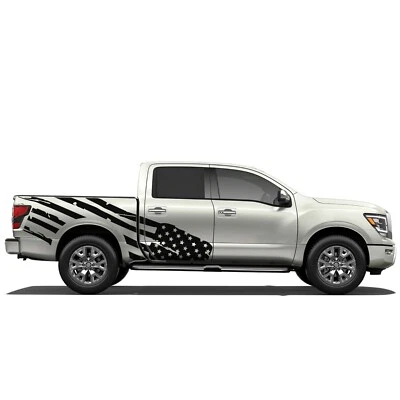 侧面大美国国旗图形贴纸贴花兼容日产 Titan — 第 1/3 张图片