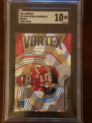 Patrick Mahomes 2021 Panini Donruss Football Vortex Cubic /50 Chiefs #VTX-PMA - Image 1 of 2