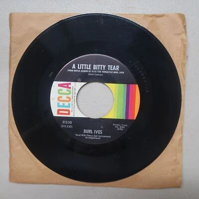 BURL IVES SHANGHIED/A LITTLE BITTY TEAR DECCA RECORDS VINYL 45 VG 24-116 - Image 1 of 2