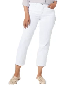 NYDJ Women's Marilyn Straight Crop Jeans OPTIC WHITE SZ 23W PLUS Stretch NWT - Picture 1 of 2