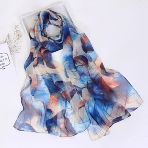 Women Long Floral Silk Blend Pashmina Scarf Wrap Stole Shawl Sunscreen Scarves" - Picture 1 of 28