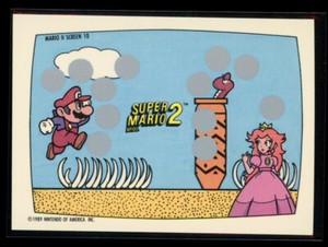 SUPER MARIO BROS 2 1989 Topps Nintendo Scratch-Off Screen 10 NM C1