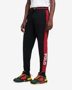 Polo Ralph Lauren Polo67 Men's Lightweight Pajama Sleep Jogger Pants Black/Red - Picture 1 of 10