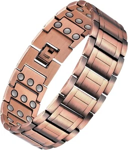 Pure Copper Bracelet for Men, Upgrade 3X Ultra Strength Magnetic Bracelets for M - Picture 1 of 8