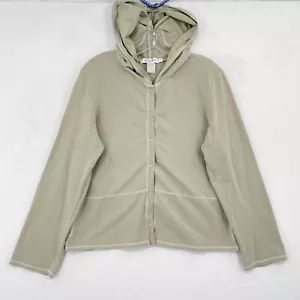 VTG Fresh Produce Hoodie Sweatshirt Size Small Beige Green Snap Button Pockets * - Picture 1 of 9