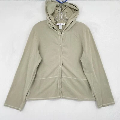 Sudadera con Capucha De Colección Fresh Produce Talla Pequeña Beige Verde Bolsillos con Botones a Presión * Foto 1 de 4