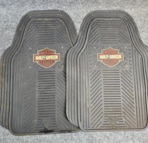 Harley Davidson Floor Mats Front Pair Black All Weather - Picture 1 of 10