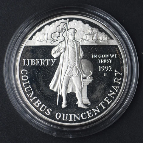 1992-P Proof Columbus Commemorative Silver Dollar $1 - COINGIANTS Cover