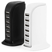Multi 6 Puerto USB Cargador Adaptador HUB Para PC Teléfono Portátil Extensión ES
