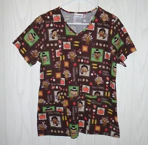 Scrubstar Peeling Top Thanksgiving Herbst Türkei braun bunt Größe SMALL EUC - Bild 1 von 7