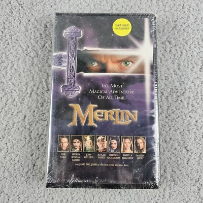 Merlin VHS 1998 Hallmark Clamshell Mideval Fantasy Adventure NEW Sealed - Image 1 of 4