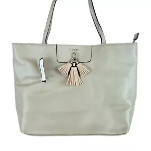 NEU Nine West Evander Quasten Beuteltasche Tasche Reißverschluss Farbe hellgrau - Bild 1 von 11