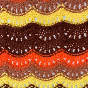 Manta tejida vintage retro con flecos de encaje colorida crochet afgana 46 x 58 - Imagen 1 de 14