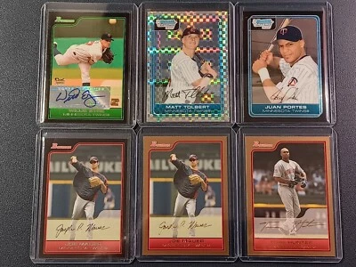 2006 Bowman Minnesota Twins Lot (9) Mauer, Hunter, Tolbert, Eyre (Auto), Morneau - Image 1 of 4