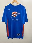 T-shirt d'échauffement Nike NBA Oklahoma City OKC Thunder Team Issue avant-match hommes L-Tall
