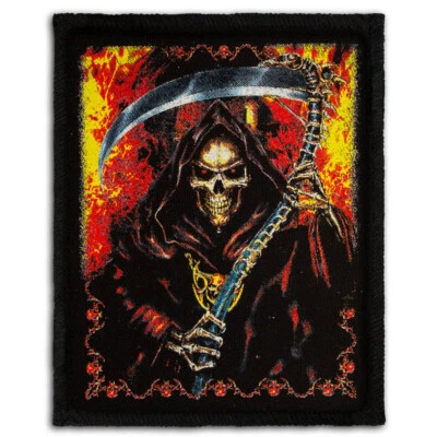 Grim Reaper Printed Patch | Sons Of Anarchy Skull Motorcycle Club Biker Gang - Image 1 of 2