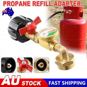 Propane Refill Adapter w/Valve and Gauge Fill 1Lb Bottle From 5-40Lb Tank QCC1 - Picture 1 of 12