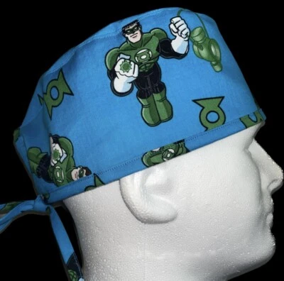 DC Comics Green Lantern Turquoise Scrub Hat Chemo Cap - Изображение 1 из 4