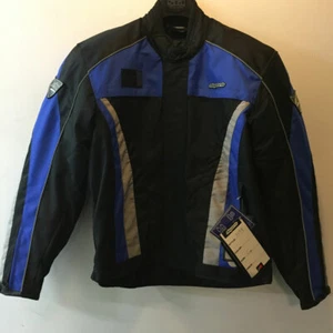 RK 1616 BLUE BLACK WHITE TEXTILE MOTORCYCLE MOTORBIKE JACKET CLEARANCE SALE - Picture 1 of 1