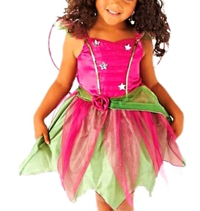 ★ 2 Tlg Wald Mulberry Fairy Elf Feenkleid Fee Kostüm 98-116 Rosa mit Flügel - Bild 1 von 5
