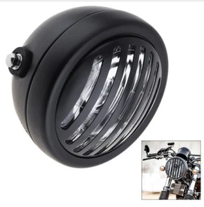 + MOTORRAD FRONTSCHEINWERFER SCHWARZ CAFE RACER SCRAMBLER CUSTOM BIKE LED BOBBER FAT - Bild 1 von 4