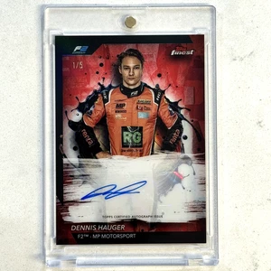 2024 Topps Finest Formula 1 F1 Dennis Hauger rojo refractor automático 1/5 - Imagen 1 de 2
