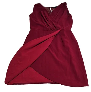 Adelyn Rae ärmelloses Wickelkleid Tulpensaum burgunderrot Damen Medium neu mit Etikett - Bild 1 von 9