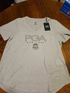 UA Under Armour Loose Damen T-Shirt Größe Large Grau Kurzarm PGA 2023 - E2 - Bild 1 von 5