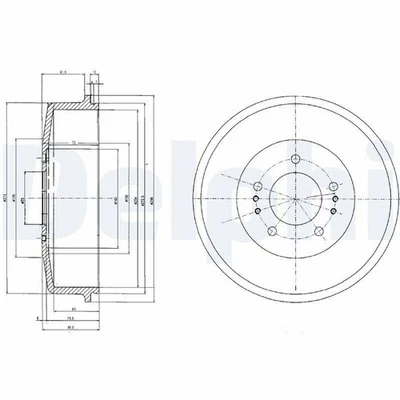 2x DELPHI Bremstrommel Trommeln Trommelbremse Hinten BF520 - Bild 1 von 2